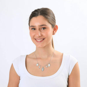 Collar Corto Viola Plateado I-D