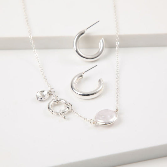 Set Collar Y Aros Skye Plateado Tatienne