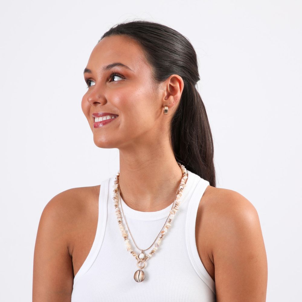 Collar corto Shells Dorado Humana