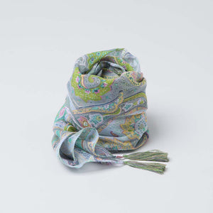 Pañuelo Estampado Bohemio Celeste Humana