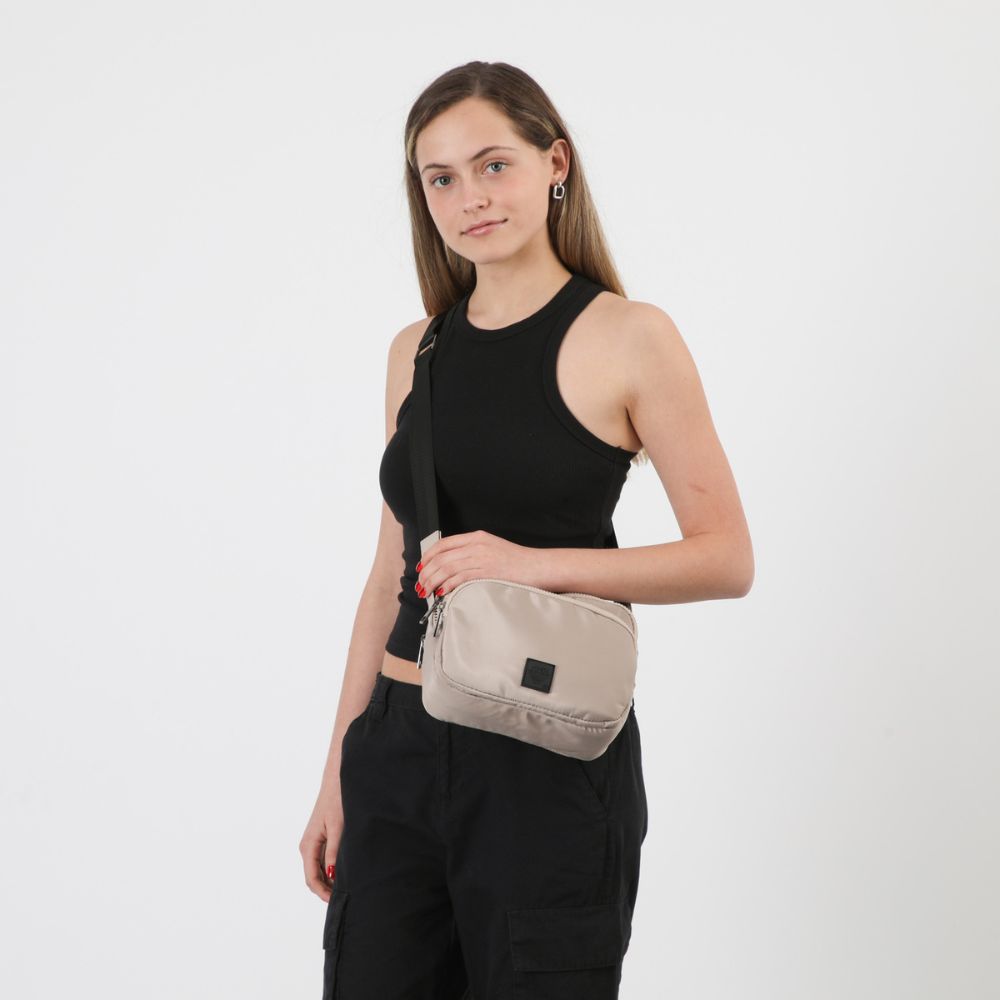 Cartera Bandolera Gijon Nylon beige ID