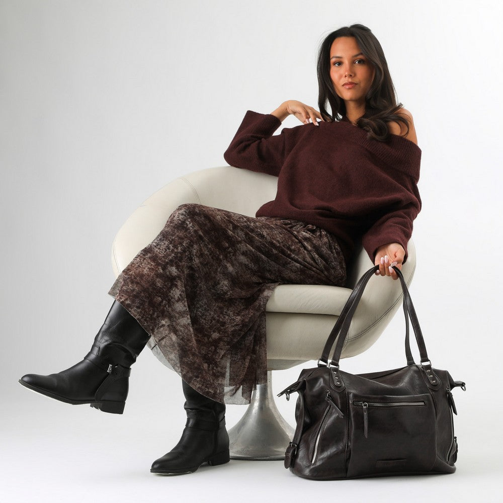 Cartera Hombro Vittoria Brown Café Humana