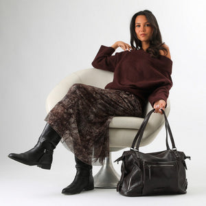 Cartera Hombro Vittoria Brown Café Humana