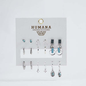 Set Aros Manzanilla Plateados Humana