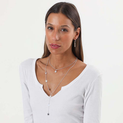 Collar Corto Plateado Essential Stars Humana