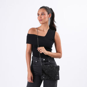 Cartera De Fiesta Cleo Negro Humana