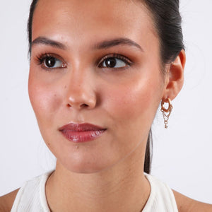 Aros Argolla Flecos Cadena Dorado Humana