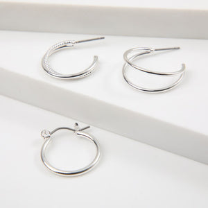 Aros Set Mila Plateado i-D