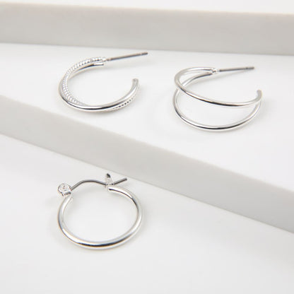 Aros Set Mila Plateado i-D
