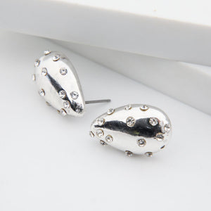 Aros Pegado Drop Plateado Humana