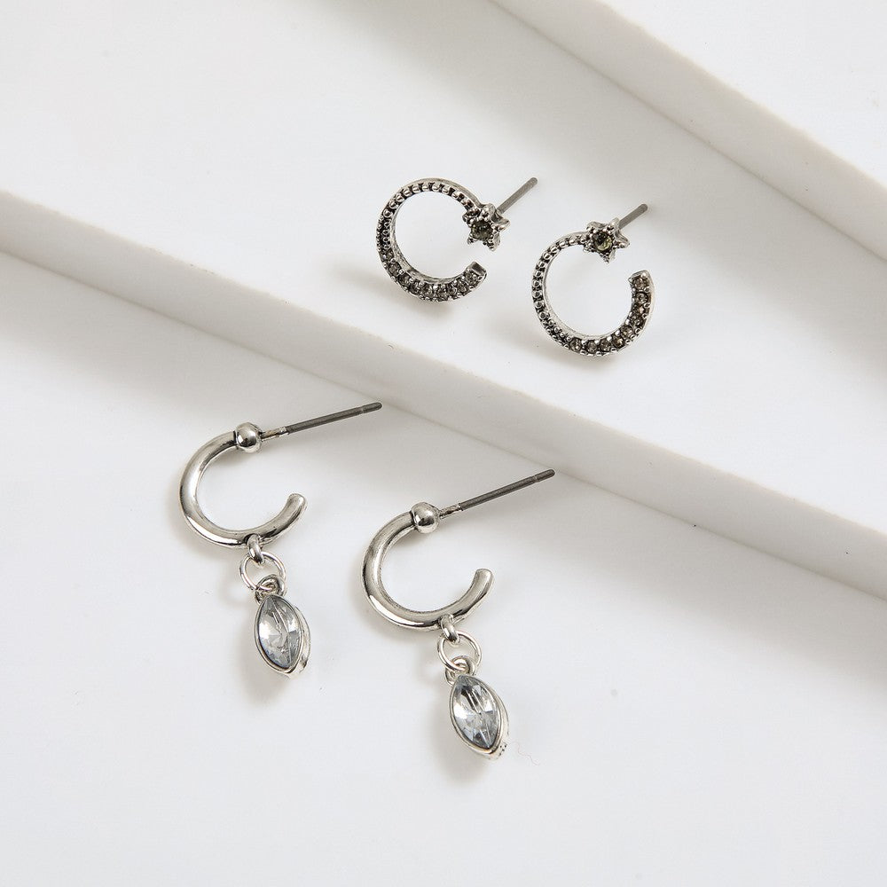 Set De Aros Nidia Plateado I-D