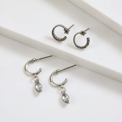Set De Aros Nidia Plateado I-D