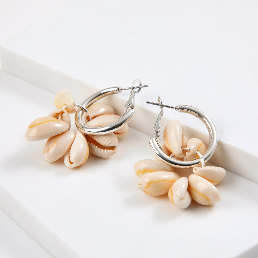 Aros Argollas Flor Plateado Humana