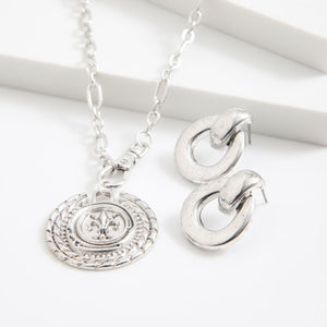 Set de Collar y Aros Royal Plateado Humana