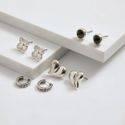 Set De Aros Hilda Plateado I-D