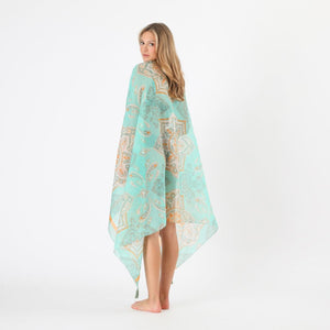 Pareo Estampado Mandalas Anis Verde Tatienne