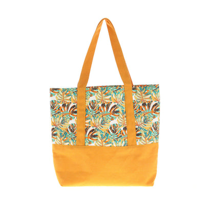Bolso de Playa Mostaza Hojas i-D