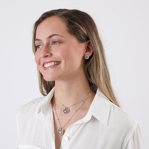 Collar Corto Doble Figo Plateado Tatienne