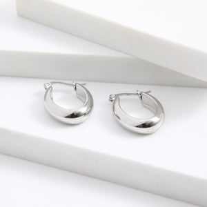 Aros Argolla Polca Plateado Acero Inoxidable Humana