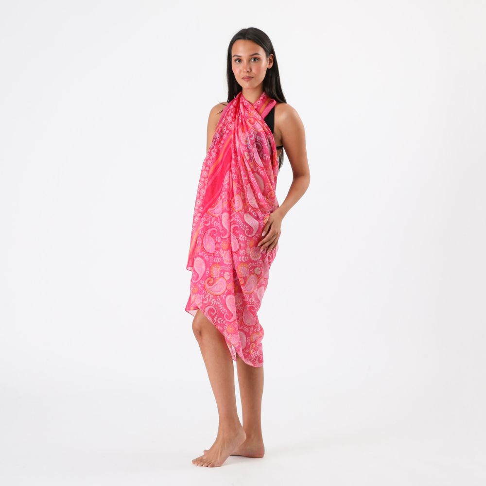 Pareo Estampado Floral Geranio Fucsia Id