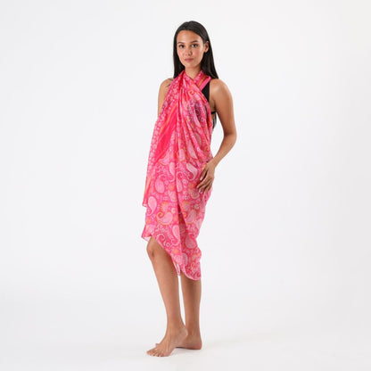 Pareo Estampado Floral Geranio Fucsia Id