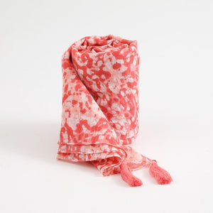 Pañuelo Estampado Sofia Borlas Rosado Tatienne