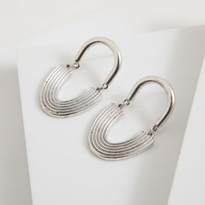 Aros Mediano Rainbow Plateado Humana