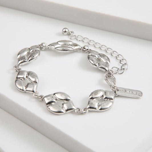 Pulsera Blanda Rombo Plateada Humana