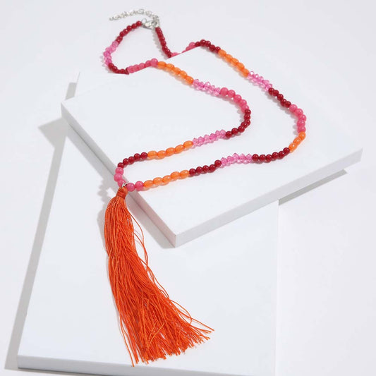 Collar Largo Tormes Naranjo Tatienne