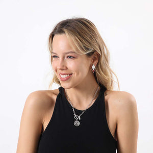 Aros Mediano Madroño Plateado Humana