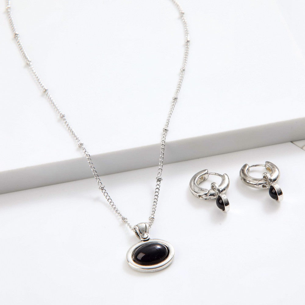 Set De Collar Viole Plateado I-D