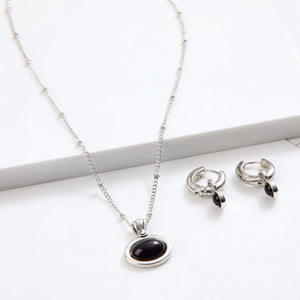Set De Collar Viole Plateado I-D