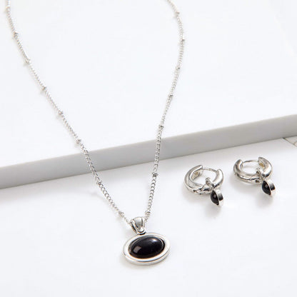 Set De Collar Viole Plateado I-D