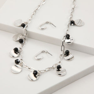 Set Collar Y Aros Sipura Plateado Humana