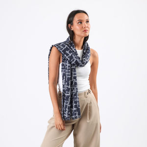 Pañuelo Estampado Ivana Lineas Azul Tatienne