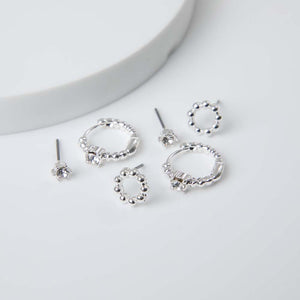 Set Aros Zora Plateado i-D