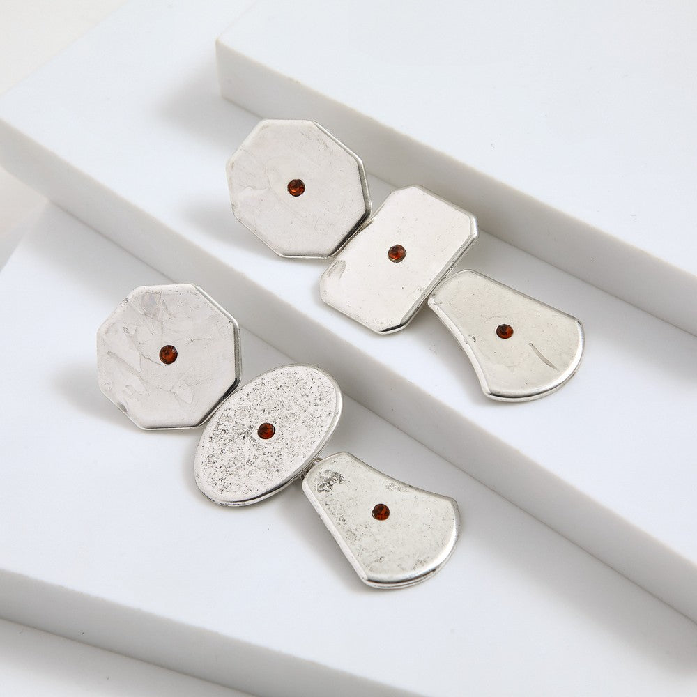 Aros Largos Mei Plateado I-D