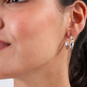 Aros Argolla Ocre Plateado Humana