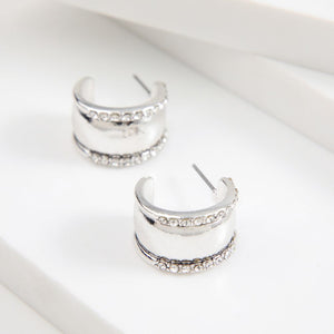 Aros Argolla Circónes Plateado Humana