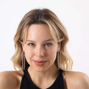 Aros Largos Azafrán Plateados Humana