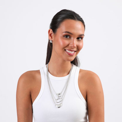 Set de Collar y Aros Melty Plateado Humana