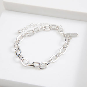 Pulsera Cadena Gruesa Plateado Humana