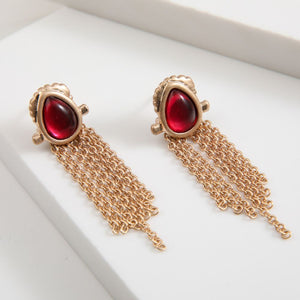 Aros Mediano Flecos Dorado Humana