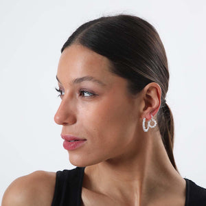 Set Aros Brillo Plateados i-D