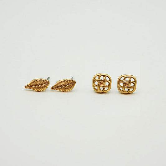 Aros Set Dorados Botanic Blooms Nudo Tatienne
