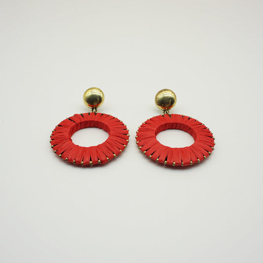 Aros Largos Rojos Modern Craft Japón Tatienne