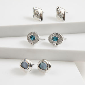 Set de Aros Triple Oceanic Plateado Tatienne