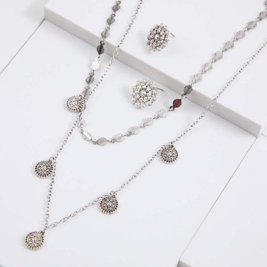 Collar + Aro Serpis Plateado Tatienne