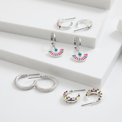 Set de 4 argollas Kalea Plateado ID