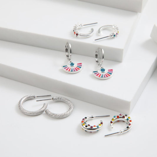 Set de 4 argollas Kalea Plateado ID